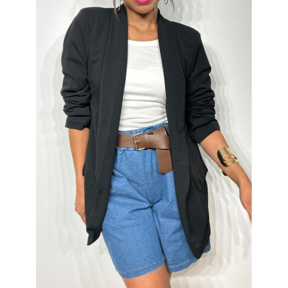 Blazer Básico Frunces MALDOR Negro HEVE