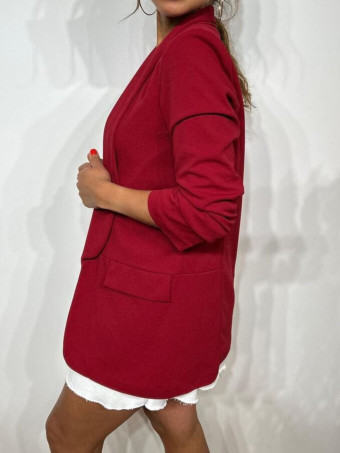 Blazer Básico Frunces MALDOR Burdeos HEVE