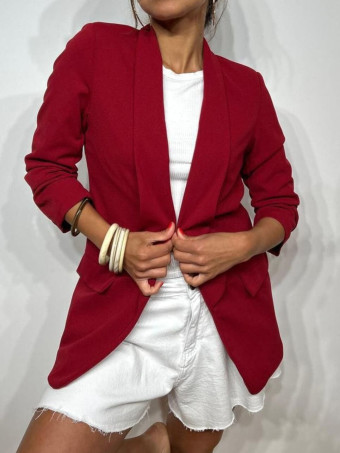 Blazer Básico Frunces MALDOR Burdeos HEVE