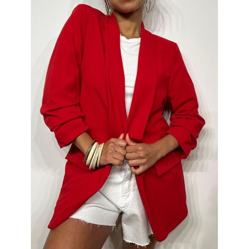 Blazer Básico Frunces MALDOR Rojo HEVE
