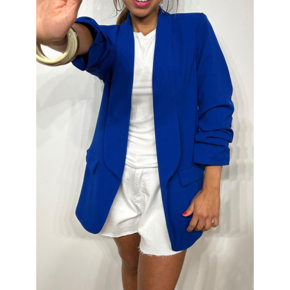 Blazer Básico Frunces MALDOR Azul Klein HEVE