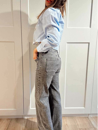 Jeans Bolsillos Plastrón HAISLEY Gris HEVE