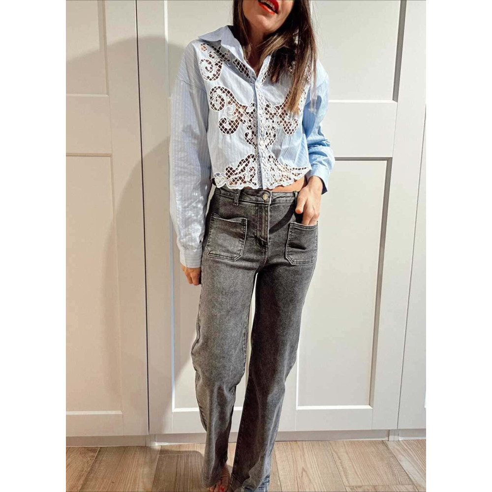 Jeans Bolsillos Pastrón HAISLEY Gris HEVE