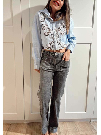 Jeans Bolsillos Plastrón HAISLEY Gris HEVE