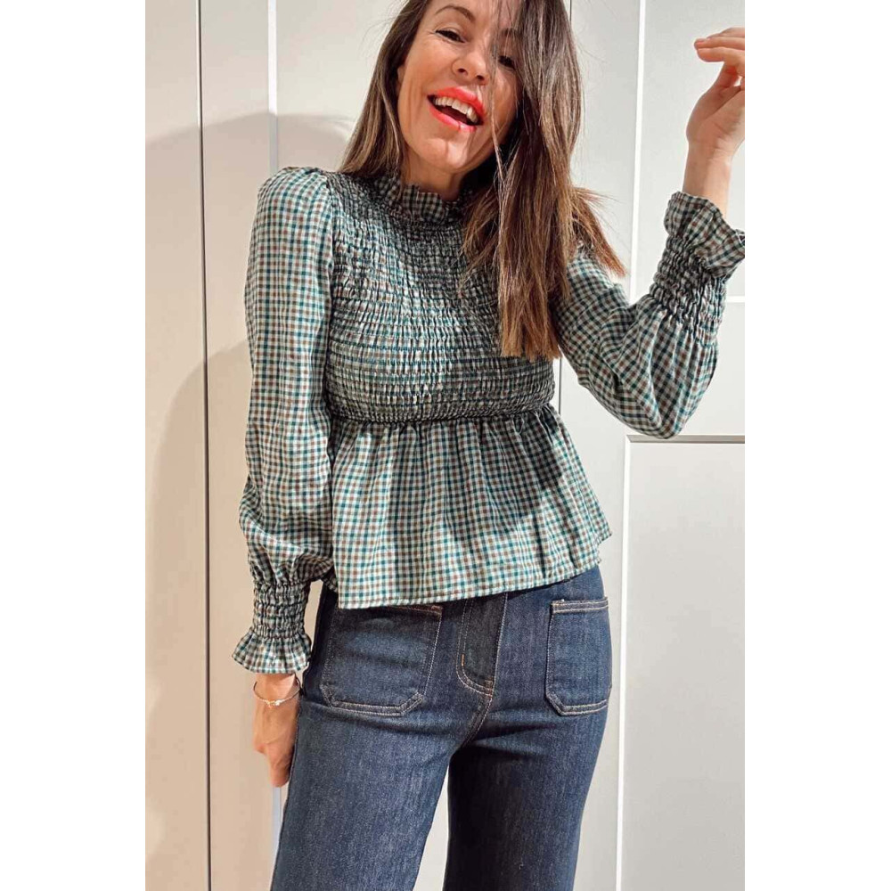 Blusa Cuadro Vichy VESSIA Verde HEVE