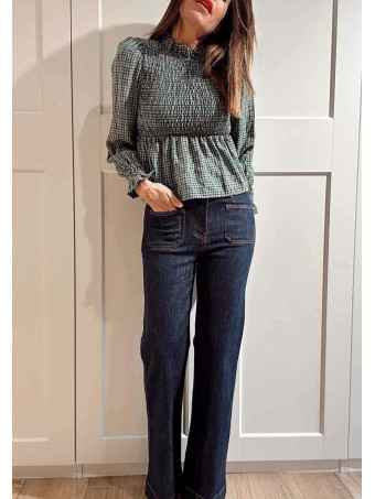 Blusa Cuadro Vichy VESSIA Verde HEVE