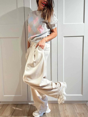 Punto Manga Corta Rombos ARLEWYN Gris HEVE