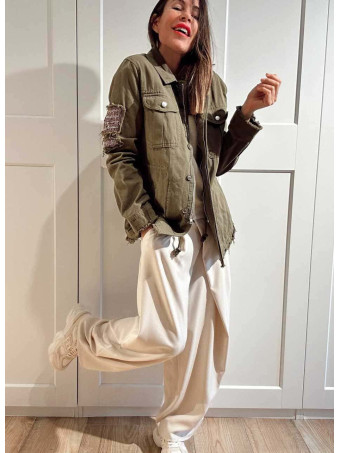 Sahariana Vaquera Strass KESSLER Verde Militar HEVE