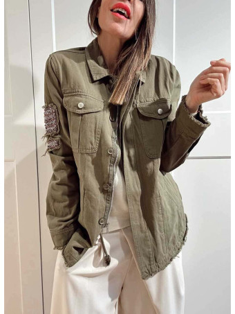 Sahariana Vaquera Strass KESSLER Verde Militar HEVE