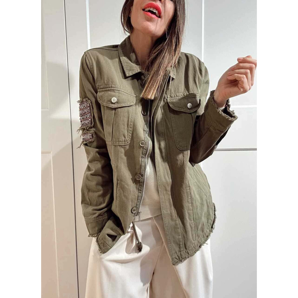 Sahariana Vaquera Strass KESSLER Verde Militar HEVE