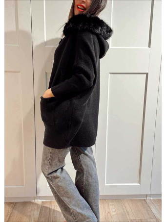 Punto Oversize con Capucha LANSMERE Negro HEVE