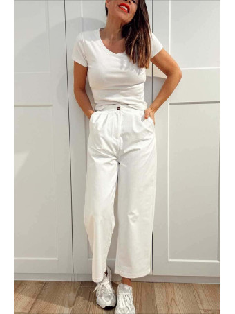 Pantalón Tiro Alto KALTBERG Blanco HEVE