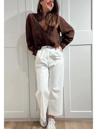 Blusa Romántica Jaretas JOBELLE Marrón HEVE