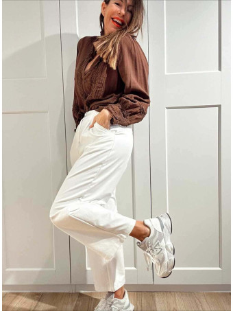 Blusa Romántica Jaretas JOBELLE Marrón HEVE