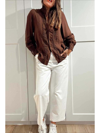 Blusa Romántica Jaretas JOBELLE Marrón HEVE