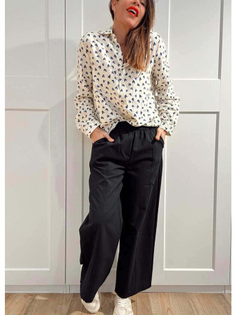 Camisa Estampado Corazones LATTIVA Beige/Azul HEVE