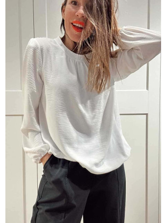 Blusa Fluida Abullonada VOLIANNE Blanco HEVE