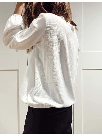 Blusa Fluida Abullonada VOLIANNE Blanco HEVE