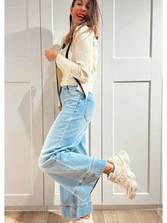 Twinset Canalé con Broche WÄELLE Beige HEVE