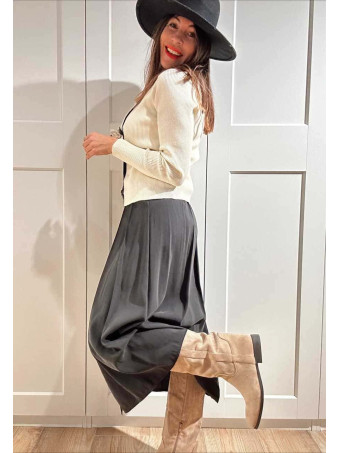 Falda Soft Touch con Cinturón MAUREZZA Negro HEVE