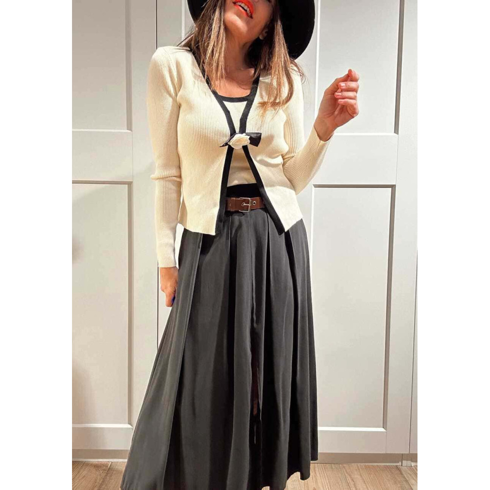 Falda Soft Touch con Cinturón MAUREZZA Negro HEVE