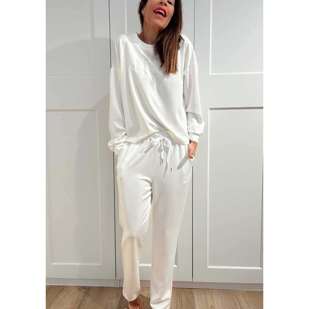 Conjunto Sudadera y Pantalón Soft Touch INVISIBLE Blanco HEVE