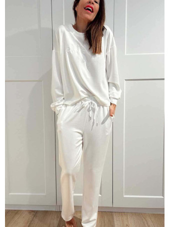 Conjunto Sudadera y Pantalón Soft Touch INVISIBLE Blanco HEVE
