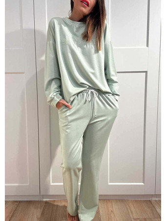 Conjunto Sudadera y Pantalón Soft Touch INVISIBLE Verde Menta HEVE