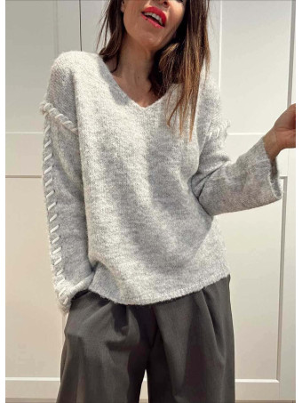 Jersey Pespunte Trenzado DUZZYO Gris HEVE