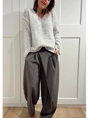 Jersey Pespunte Trenzado DUZZYO Gris HEVE