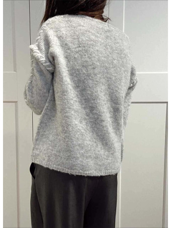 Jersey Pespunte Trenzado DUZZYO Gris HEVE