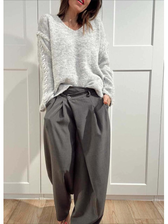 Jersey Pespunte Trenzado DUZZYO Gris HEVE