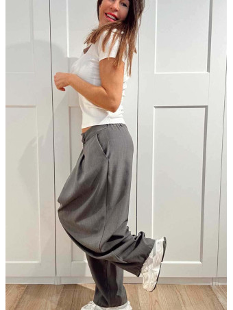 Pantalón Balloon Efecto Cruzado ZAVELLE Gris Plomo HEVE
