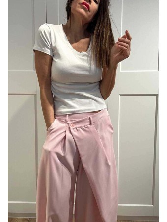 Pantalón Balloon Efecto Cruzado ZAVELLE Rosa HEVE