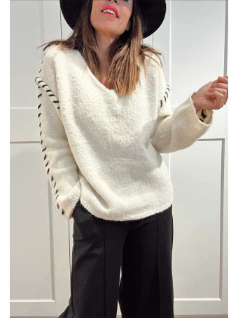 Jersey Pespunte Trenzado DUZZYO Beige HEVE