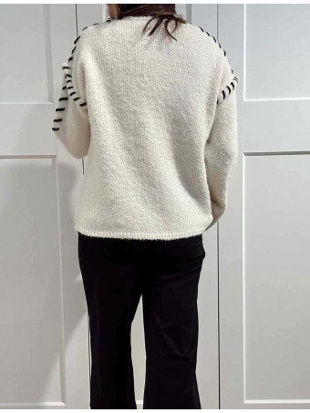 Jersey Pespunte Trenzado DUZZYO Beige HEVE