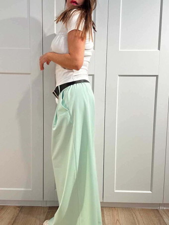Pantalón Palazzo Cinturón CHARMELLIE Aguamarina HEVE