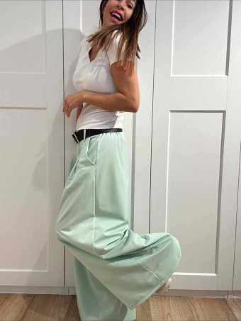 Pantalón Palazzo Cinturón CHARMELLIE Aguamarina HEVE