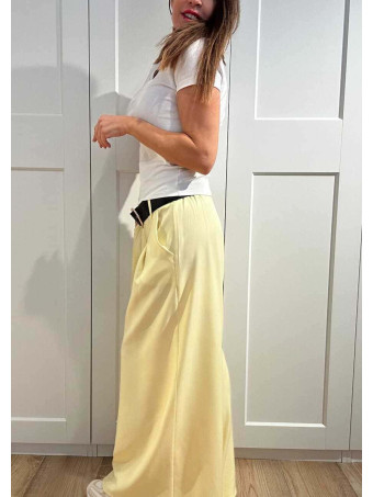 Pantalón Palazzo Cinturón CHARMELLIE Amarillo HEVE