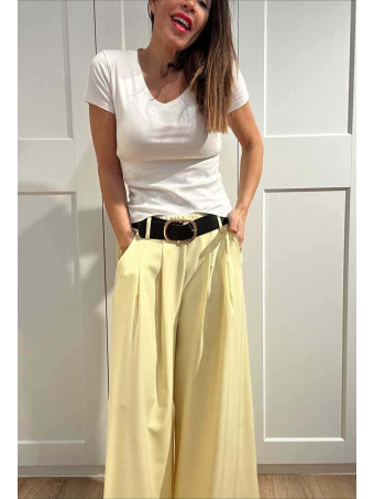 Pantalón Palazzo Cinturón CHARMELLIE Amarillo HEVE