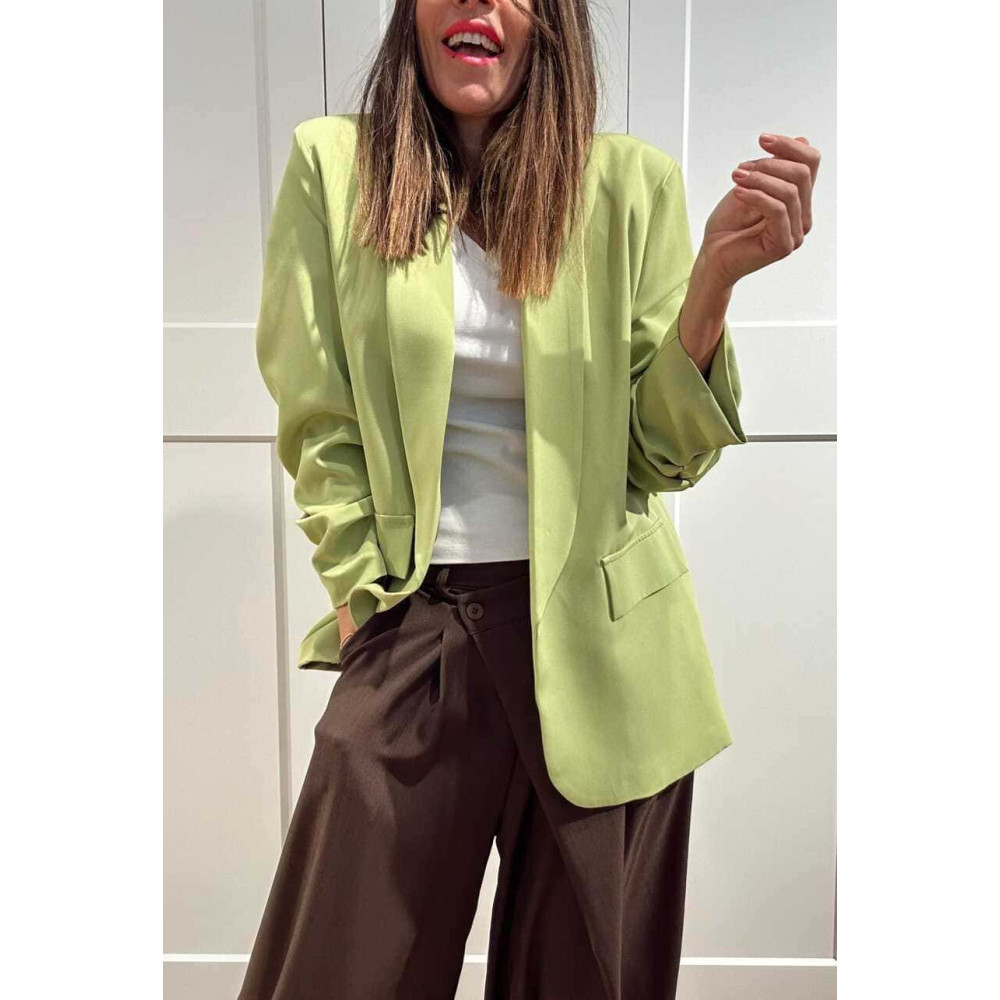 Blazer Básico Frunces MALDOR Verde Lima HEVE