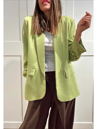 Blazer Básico Frunces MALDOR Verde Lima HEVE