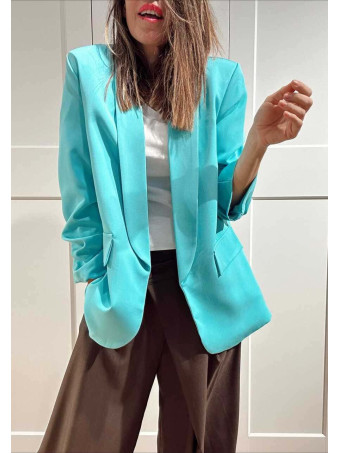 Blazer Básico Frunces MALDOR Turquesa HEVE