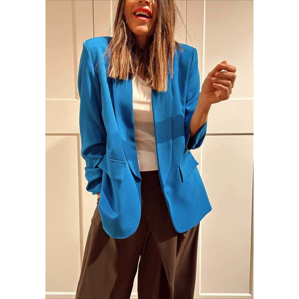 Blazer Básico Frunces MALDOR Azul Klein HEVE