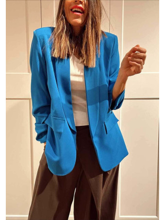 Blazer Básico Frunces MALDOR Azul Klein HEVE