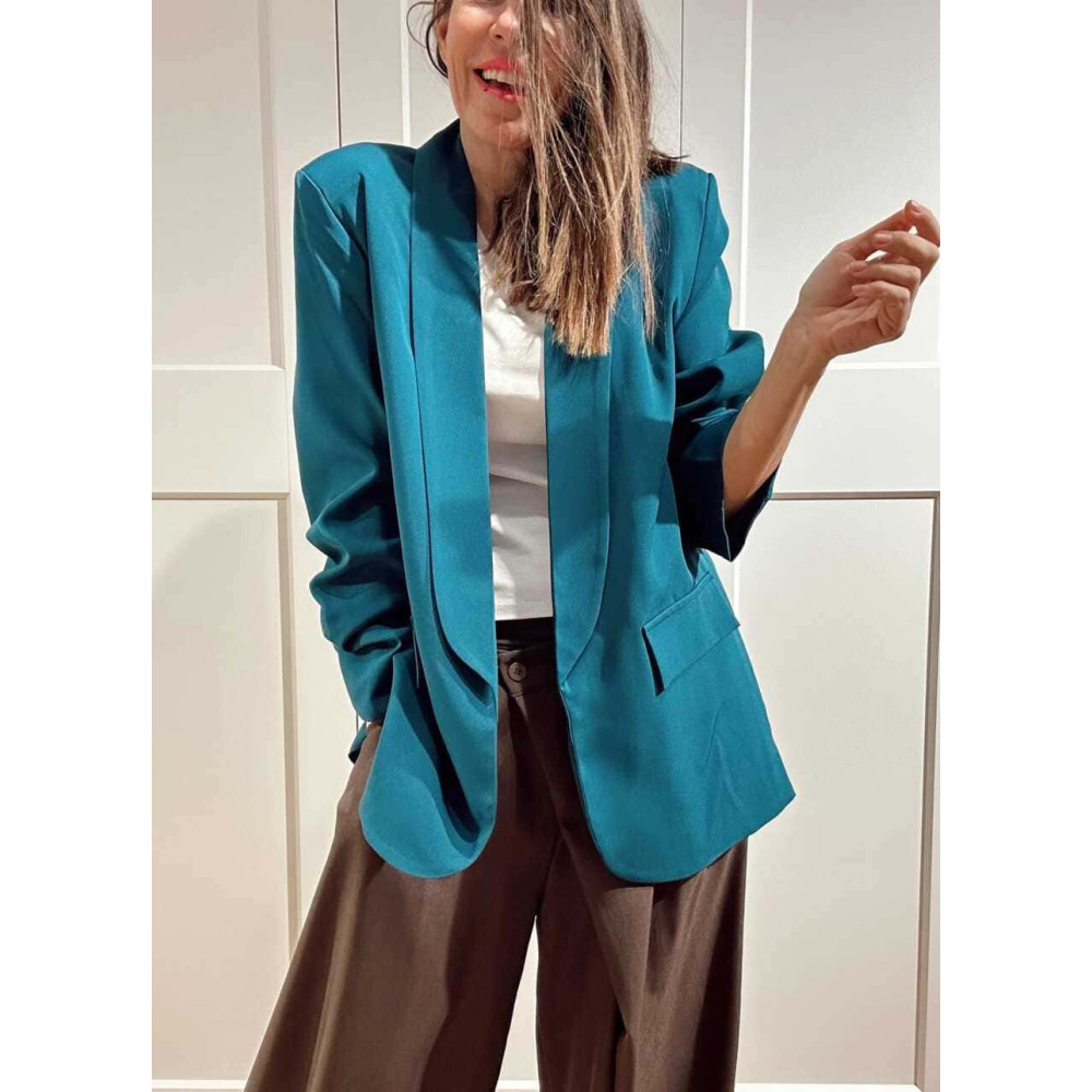 Blazer Básico Frunces MALDOR Azul Pato HEVE