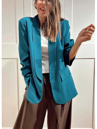 Blazer Básico Frunces MALDOR Azul Pato HEVE
