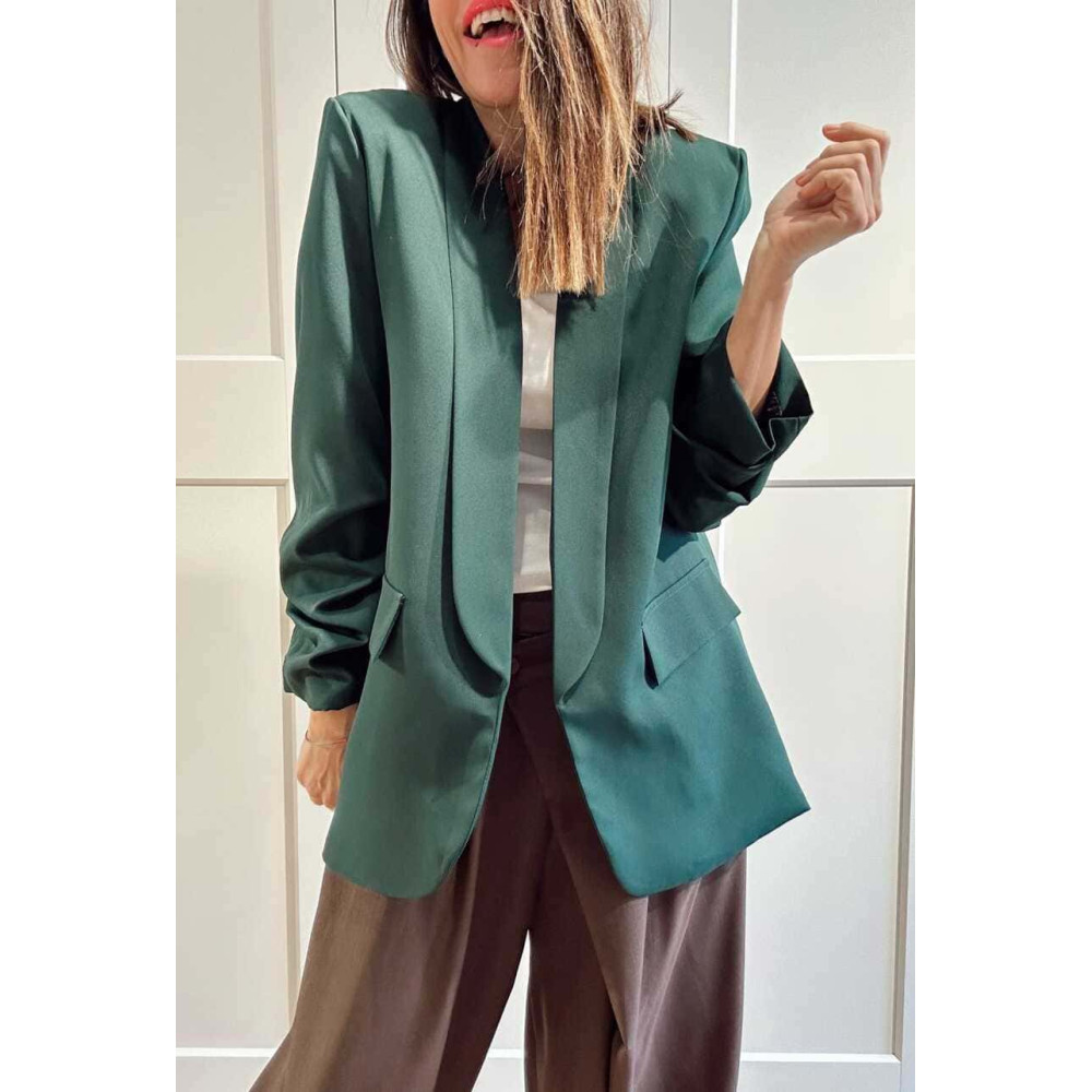 Blazer Básico Frunces MALDOR Verde Pino HEVE