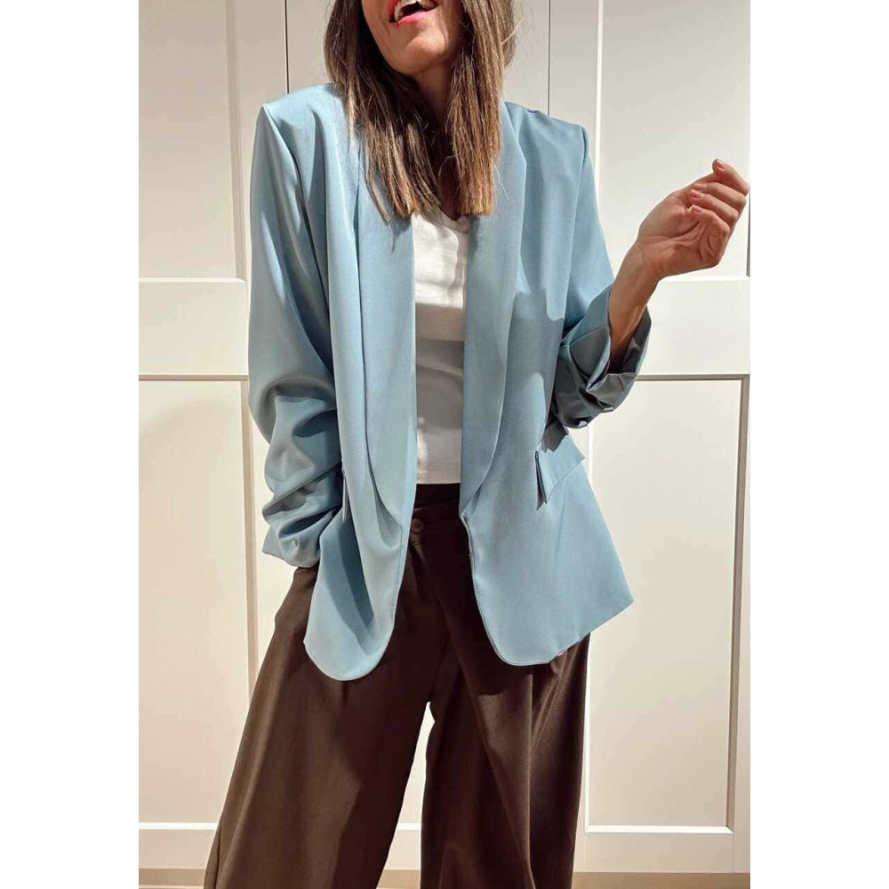 Blazer Básico Frunces MALDOR Azul Cian HEVE
