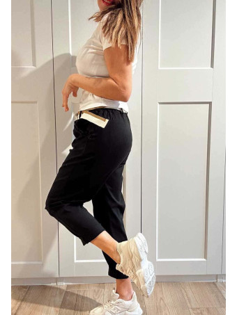 Pantalón Casual Style con Cinturón SKAVA Negro HEVE